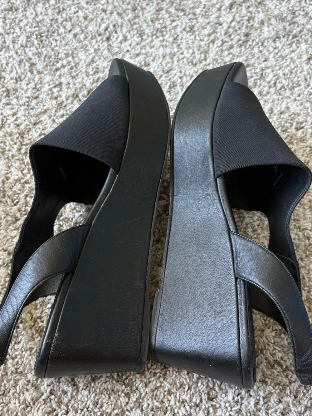 Eileen Fisher Women's Peep Toe Slingback Platform Heels in Black Size 10
